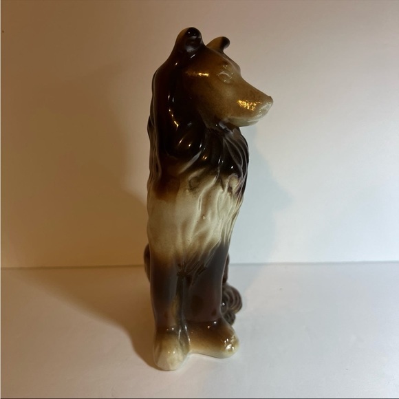 Vintage Brazil Sitting Collie Lassie MCS 1960s Statue Brown Tan - Picture 6 of 9
